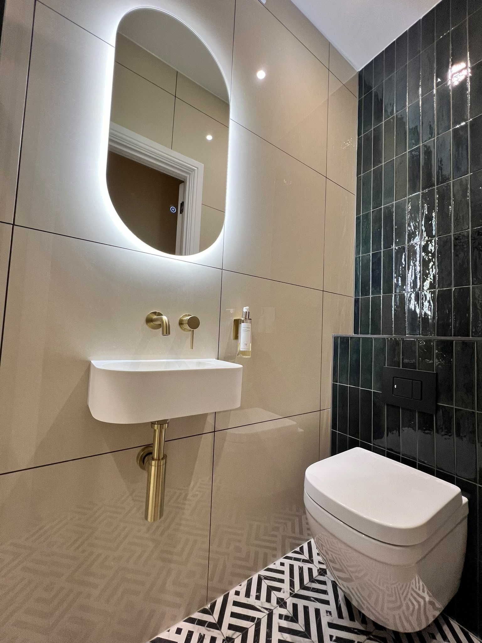Bathroom cloakroom dark green