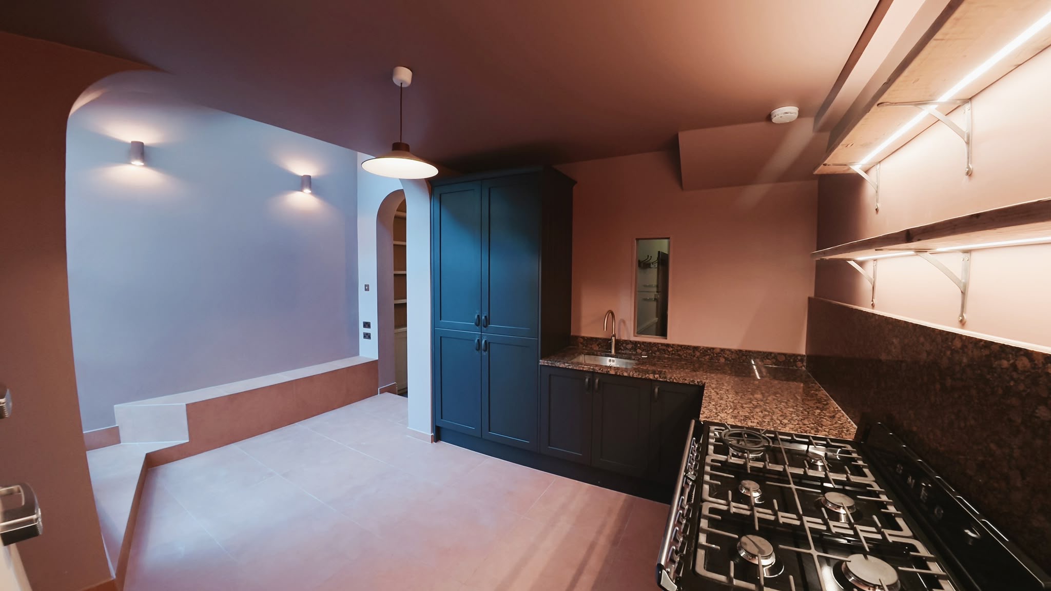 Bathroom slate blue shower