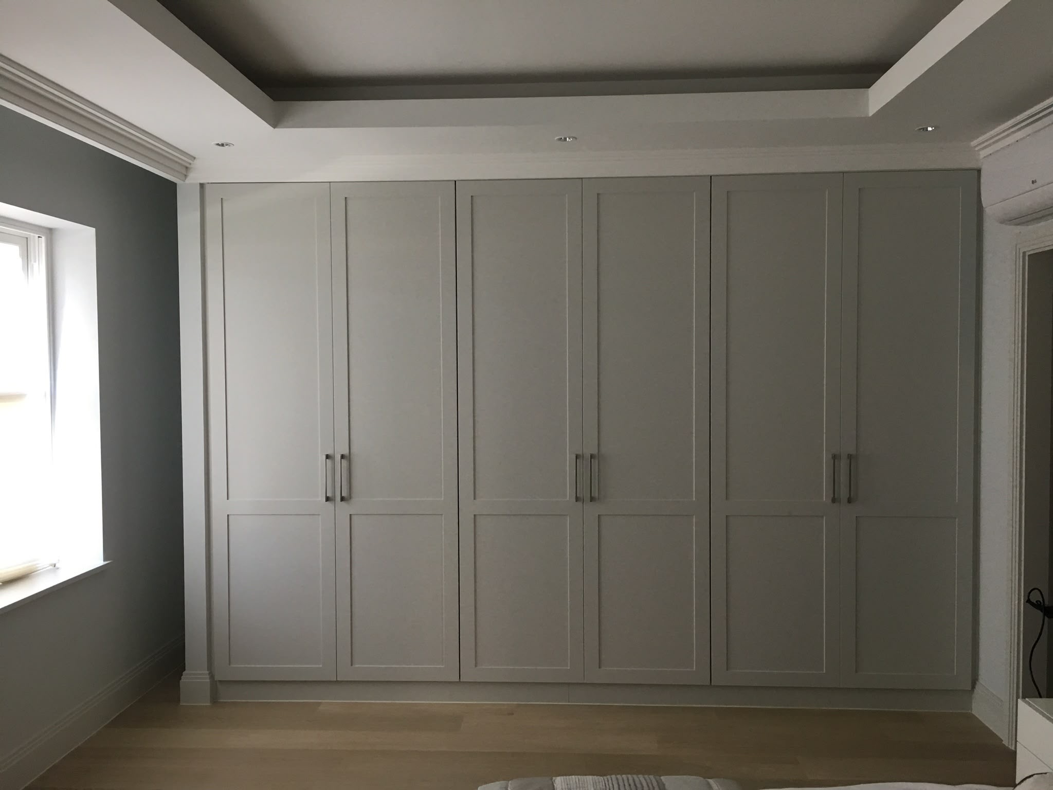 Bedroom grey wardrobe wall