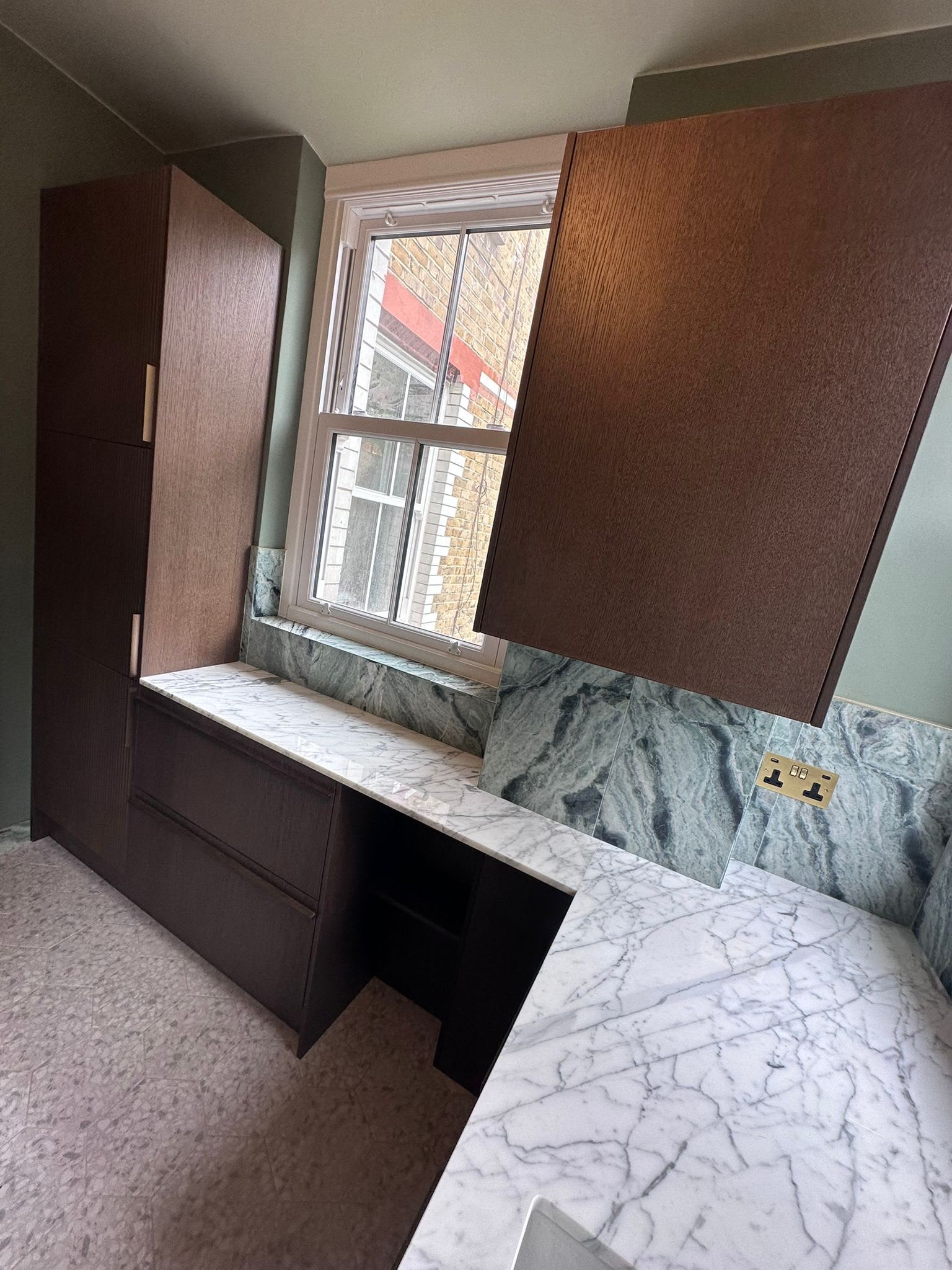 Hallway walnut storage