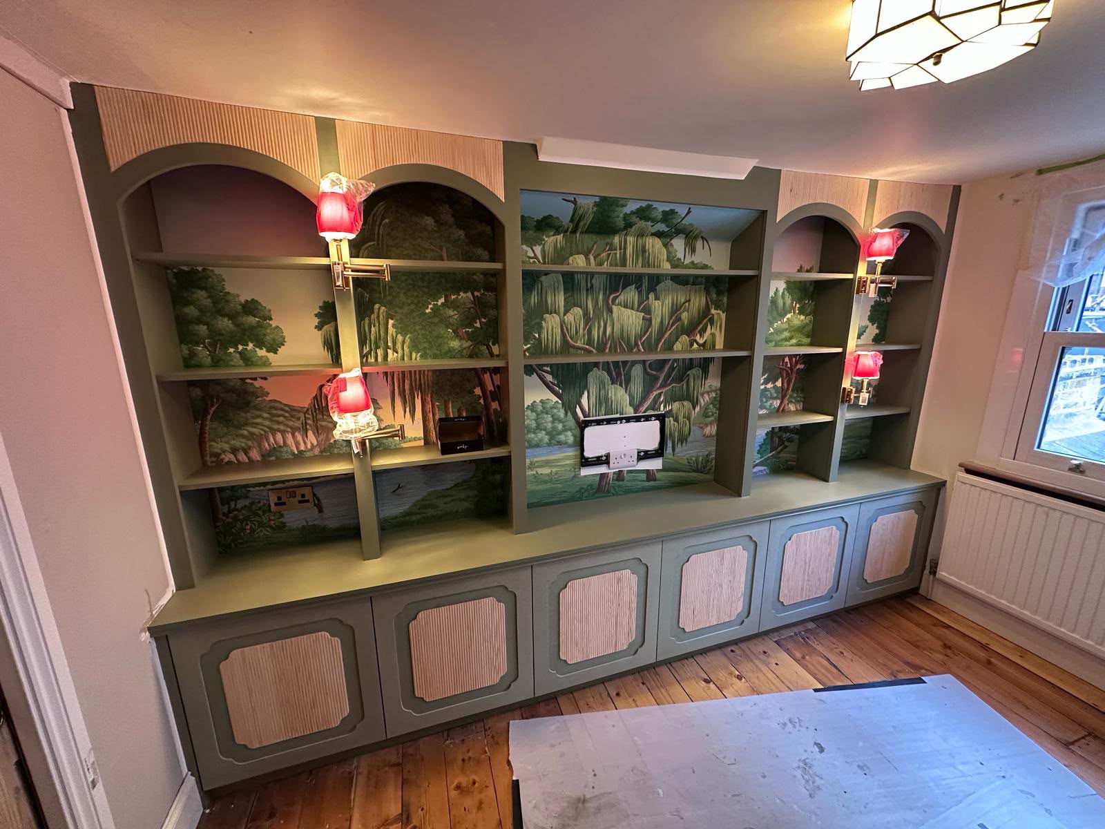 Bespoke joinery bookcase skylight