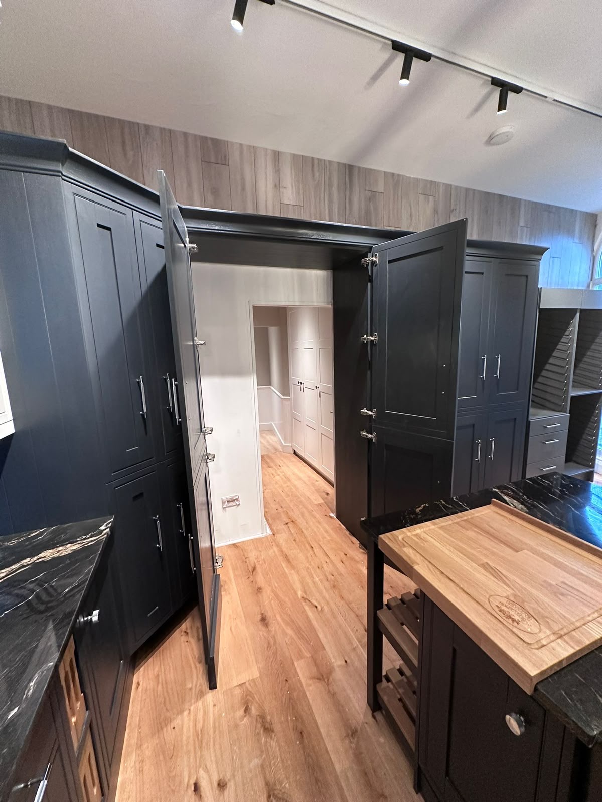 Kitchen navy shaker pantry