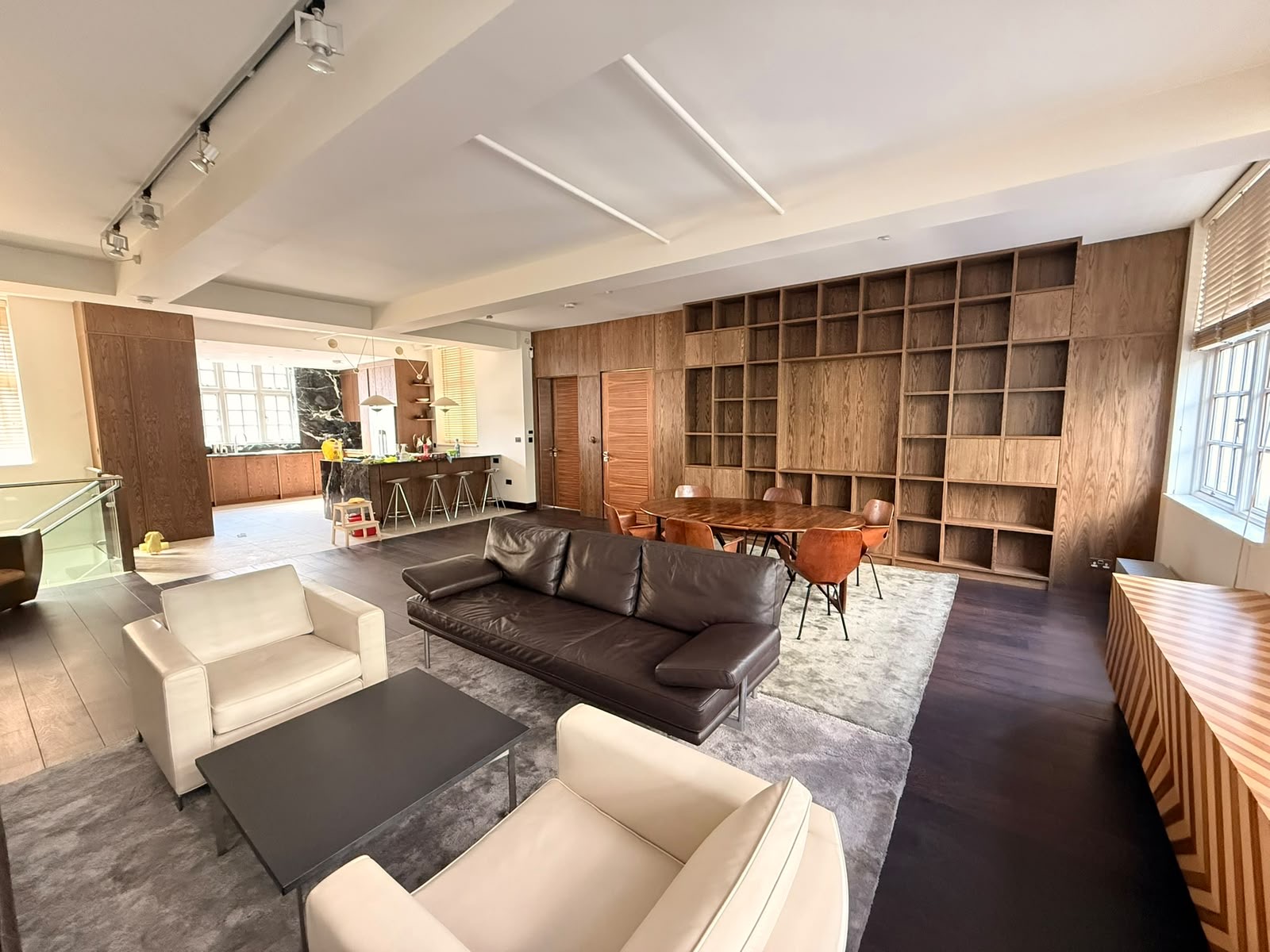 Living room walnut bookcase
